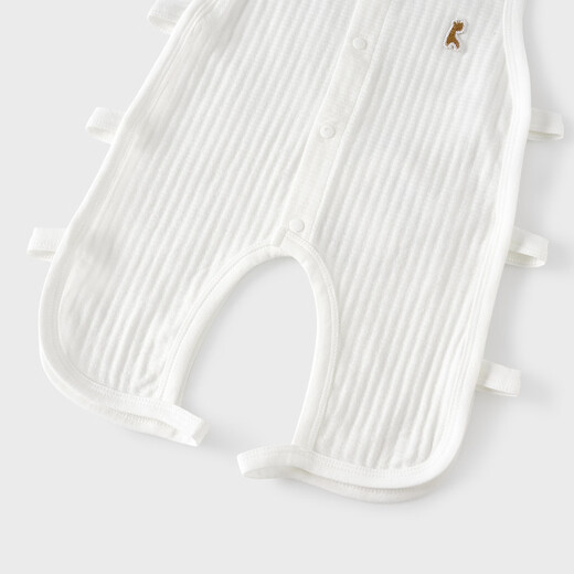 Tongtai (TONGTAI) baby sleeveless jumpsuit summer pure cotton baby clothes children's breathable jacquard Pipa clothing open crotch crawler suit white 66cm