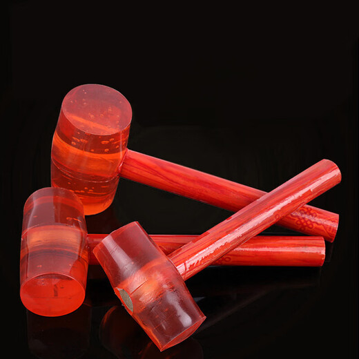 Wooden handle transparent rubber hammer rubber hammer tile marble floor plastic glue hammer beef tendon hammer installation hammer transparent rubber hammer type 3000
