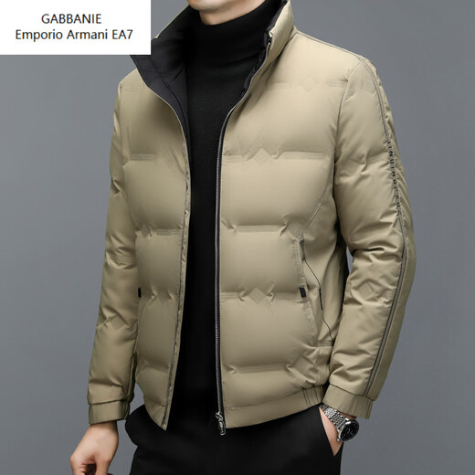 Emporio Armani EA7 Armani winter new men's stand-collar cold-proof down jacket national standard 90 white duck down windproof, cold and anti-run down down khaki M 170