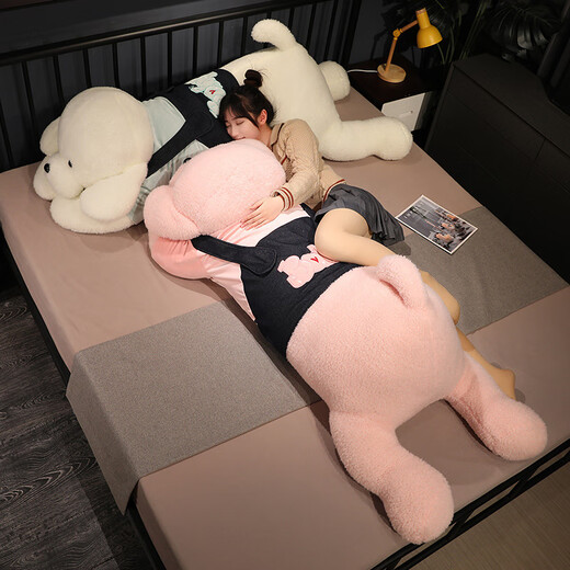 达威奇泰迪狗毛绒玩具睡觉抱枕女生趴趴狗公仔大型玩偶小白狗布娃娃仿真 白色baby趴趴狗  80厘米【精心挑选+亲肤舒适】