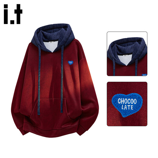 ШОКОЛАДНАЯ мужская модная брендовая толстовка с капюшоном в стиле пэчворк, зима 2025, новый стиль, плюс бархатный утолщенный красный тяжелый топ для мужчин, кремово-белый встречный размер, рекомендуемый размер 5XL 210-230Jin Jin равен 0,5 кг