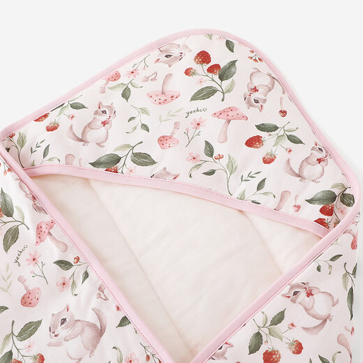 YEEHOO newborn baby blanket antibacterial clip constant temperature cotton bag single bamboo cotton baby out swaddle anti-jump baby blanket spring and summer style flower cluster poem paper cherry blossom powder 90 90cm