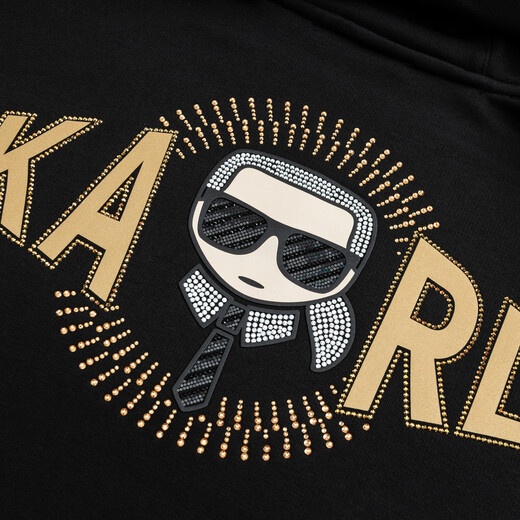 Karl Lagerfeld 100% cotton beaded hooded sweatshirt jacket 26 spring new men's clothing Lafayette