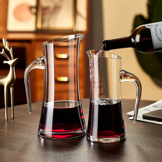 Fantasy high-end light luxury red and white wine wine dispenser household large crystal glass decanter wine wine dispenser crystal net moon wine dispenser 650ML Tulip 520ML/2 pieces