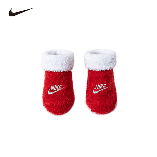 NIKE Nike men's and women's baby socks winter children's warm toddler socks are stable and not easy to fall off college red 0-6 months 0/6M