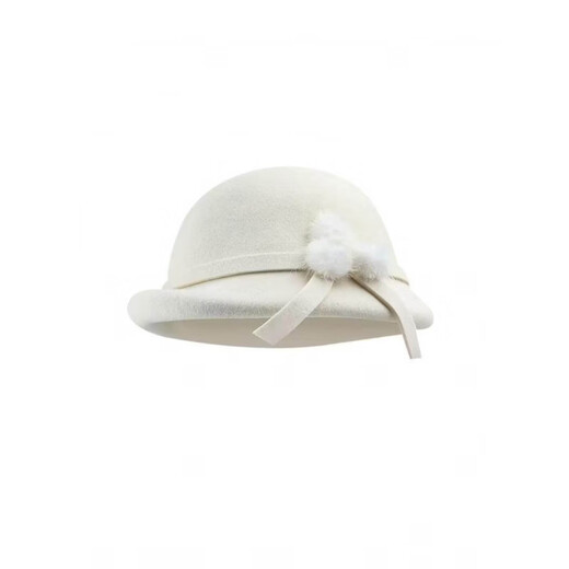 Xiaohongshu Women's Bow Beret Autumn and Winter Fisherman Hat White Wool Thousand Gold Hat