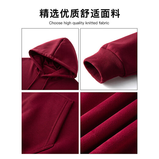 C.MATK red sweatshirt for men in autumn and winter new style, Year of the Horse, zodiac year, top with velvet bottoming sweatshirt for the New Year, Four Horses Hooves Red M