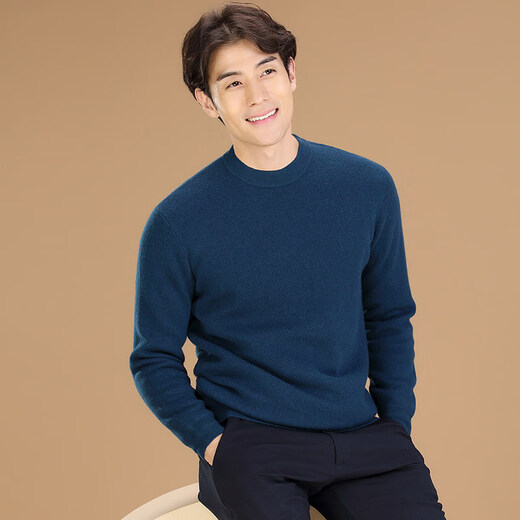 GUSKI luxury high-end brand 100% pure cashmere sweater men's thickened half turtleneck sweater warm base layer for young and middle-aged people dark green half turtleneck - exquisite gift box XL