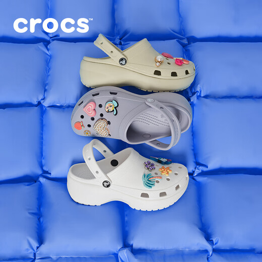 卡骆驰crocs经典云朵老爹鞋洞洞鞋时尚百搭女鞋拖鞋一脚蹬|206750 白色-100(含智必星) 38 (240mm)