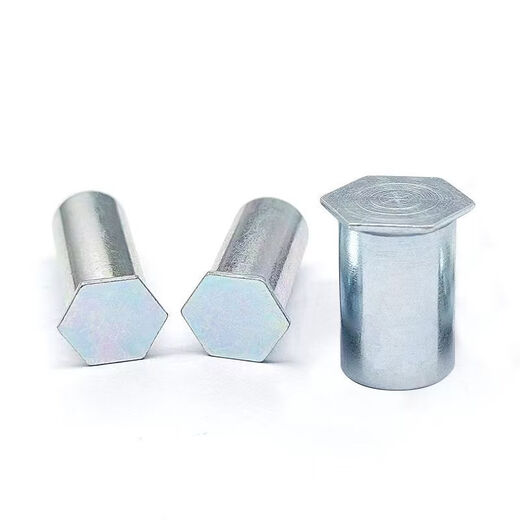 CLCEY blind hole pressure riveting studs galvanized M2MM25 hollow thread national standard hexagonal round bearing inner sleeve cylindrical studs carbon steel blind hole BSO-M2-141000 outer diameter 4 points 2