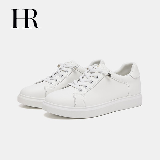 HR Helena women's shoes 2026 spring new fashion versatile commuter sneakers casual and comfortable genuine leather white shoes white 35