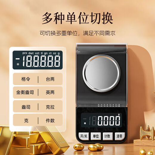 ZHIZUN Electronic Scale Gram Weighing 0.001g High-Precision Weighing Small Scale Weighing Gold Jewelry Scale 0.001g Kitchen Scale Portable Balance Weighing Pharmacy Micro Lipstick Powder Thousand Weighing 50g/0.001g Rechargeable Silver