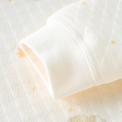 GARDEN CITY baby three-layer thermal underwear autumn and winter pure cotton high-waisted large PP pants for boys and girls, thickened autumn clothes and autumn pants, milky apricot color, suitable for wear above 18 degrees, 73 cm 8-10kg丨Choose the fit according to your height