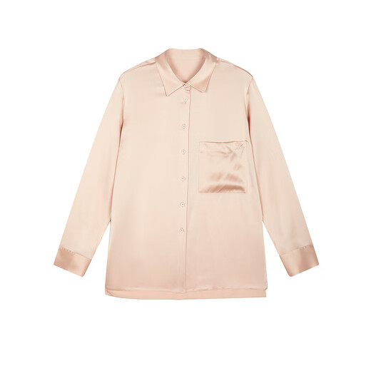 LESS shopping mall same style 2026 spring new mulberry silk casual drape solid color shirt for women 2Q1213490 681 elegant pink S