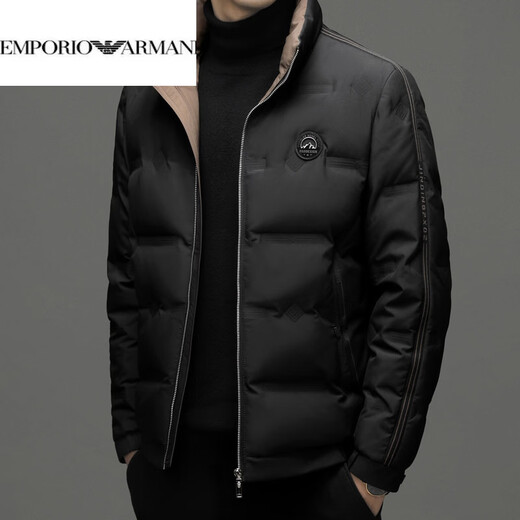 EMPORIO ARMANI Armani autumn and winter down jacket men's white duck down thickened long-sleeved high-end stand-up collar lightweight warm jacket khaki 3XL 190
