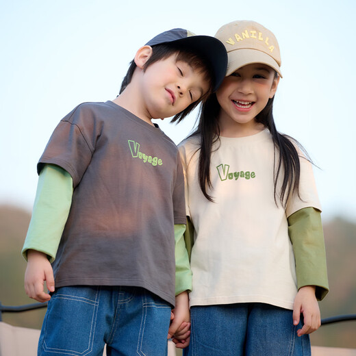 Cottontown knitted long-sleeved T-shirt apricot 90