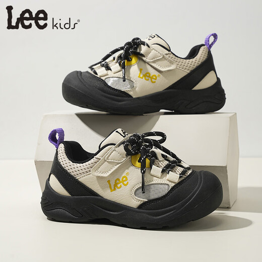 LEE KIDS children's sports shoes, men's and women's running shoes, 26 spring new running shoes, non-slip wear-resistant running shoes, casual shoes, black rice 30, inner length 19.5cm, suitable for feet 18.5-19.0cm long