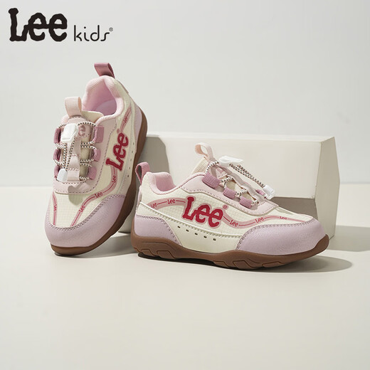 LEE KIDS children's shoes spring new children's non-slip running shoes girls versatile casual sports shoes boys and girls pink 26