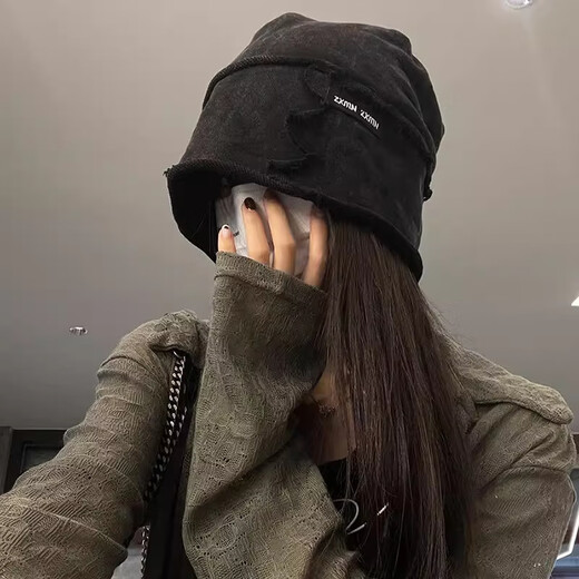 Lisao (lishao) Retro Versatile Curly Heap Hat Women's Street Fashion Brand Fur-Edge Baotou Hat Women's Large Head Circumference Loose Retro Cold Hat Wasteland Style Striped Hat - Khaki One Size (About 57cm)