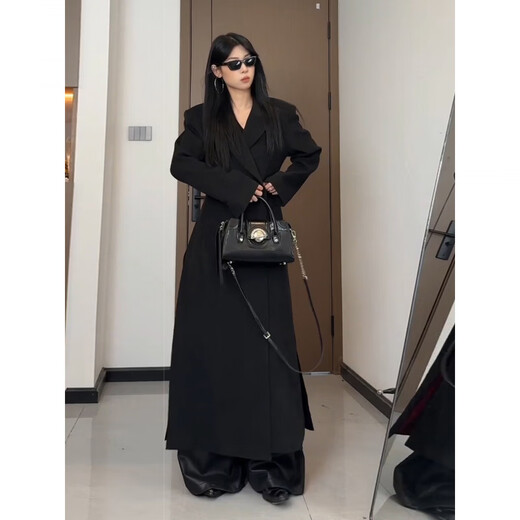 XUANSENTU (XUANSENTU) black red bottom long men's windbreaker Korean style Naples dk suit jacket British yuppie coat trend suit windbreaker L 120-135Jin Jin equal to 0.5 kg can be worn