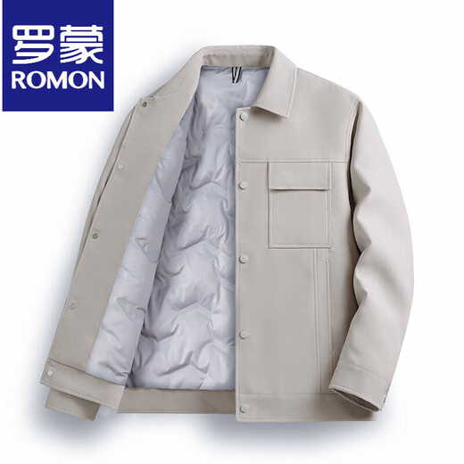 ROMON Легкая роскошная короткая рабочая одежда, пуховик, мужская деловая зимняя куртка с лацканами, теплая мужская куртка на белом утином пуху, черная 3XL