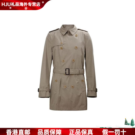 BURBERRY新年礼物博柏利 纯色宽松双排扣风衣 男款 卡其色 卡其色 M