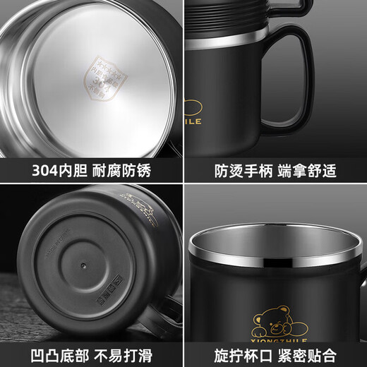 Hualeji thickened 304 stainless steel insulated lunch box large capacity fast food cup student dormitory instant noodle bowl 304 meters white