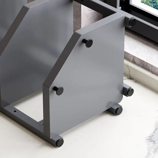 Fantasy Pot Rack Kitchen Tripod Right Angle Storage Rack Floor-standing Corner Storage Home Multifunctional Multi-layer Pot Storage Rack Four-layer Gun Ash Height 81 Long 31 (Layers Distance Adjustable) Each layer is adjustable and nail-free fixing Full carbon steel shelf carbon steel layer