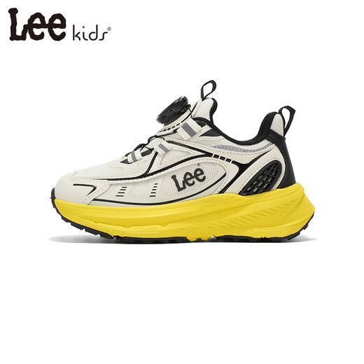 LEE KIDS children's sports shoes, men's and women's running shoes, 26 spring new running shoes, non-slip and wear-resistant casual shoes, white and black 26, inner length 17.3cm, suitable for feet 16.3-16.8cm long