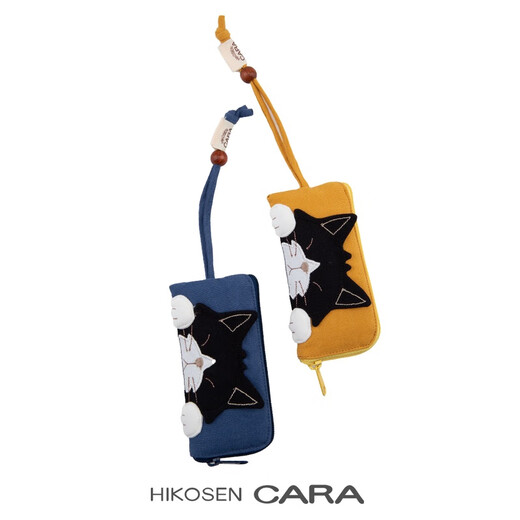 卡拉猫（HIKOSEN CARA）钥匙包日本原创设计米猫咪可爱卡通酷罗硬币包 蜜柑橙