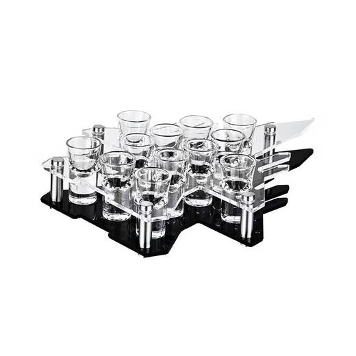 Sanqihu Bar Bullet Cup Foreign Wine Cup One-cup Wine Splitter Set Acrylic White Wine Cup Small Wine Cup Aircraft Stand + Free 12 Bullet Cups + 1 300 Pot
