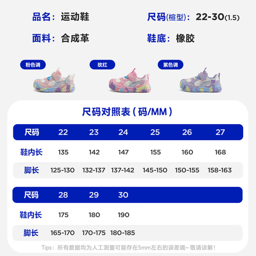 Minibala mini Bala spring new children's trendy shoes, children's shoes, students' casual outdoor mountaineering sports shoes, girls' shoes, rose red 22 (shoe inner length is about 13.5cm)