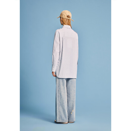 Psalm (PSALTER) Elite loose PSALTER Psalm crisp drape straight striped long-sleeved shirt 2026 spring new style off-white S