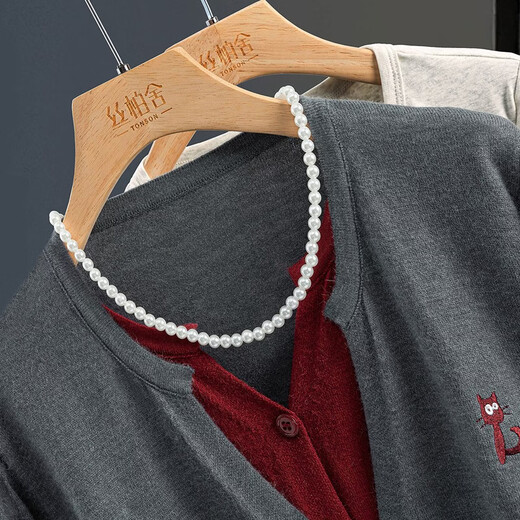 Sibaishe contrast color long-sleeved casual sweater for women 2026 spring new fashion button design simple top