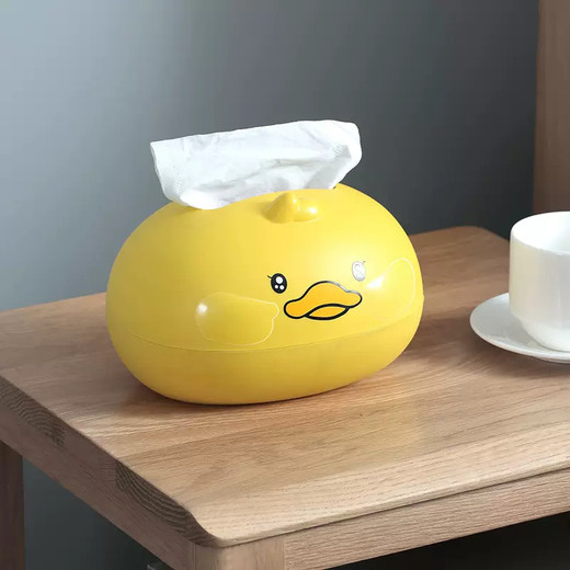 Yusenyi Living Room Cute Tissue Box Home Kitchen Creative Cartoon Napkin Box Bedroom Coffee Table Desktop Tissue Paper Storage Box Little Yellow Duck