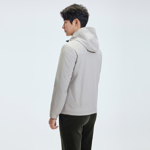 圣得西【门店同款】2025年冬季男款风衣连帽拉链保暖标准版型外套 卡其色 L (170/88A)