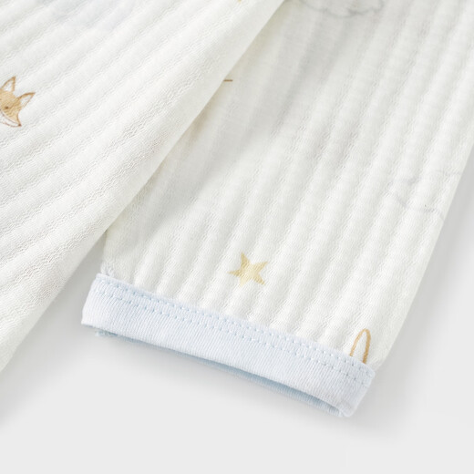 Tongtai (TONGTAI) baby jumpsuit summer pure cotton male and female baby clothes newborn baby clothes thin romper pajamas jacquard blue 59cm