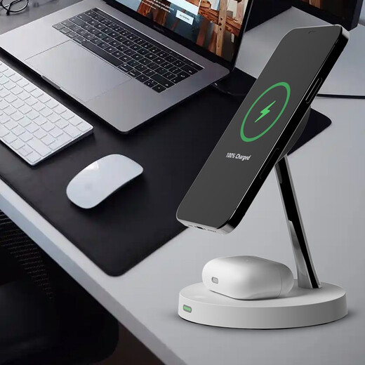 Fangao Magnetic Wireless Ladegerät schnell laden Apple iPhone12/13/14/15pro Max vertikaler Apple Watch Watch S9/8/7/6 Mobiltelefon Lade-Basis-Basisständer Drei-in-One-Cool-Schwarz [drahtloser Fast-Lade-Pflege-Nacht-Nachtleuchte]