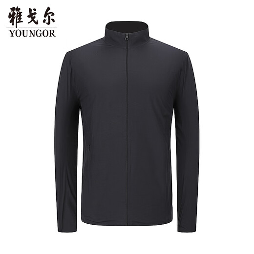 YOUNGOR Jacket Men's Quality Nylon Fully Laminated Single Jacket Style Simple, Clean, Casual and Versatile 2026 Shopping Mall Same Style Black YJJK430232ALA S 165/88A (Recommended 100-120Jin Jin equals 0.5kg)