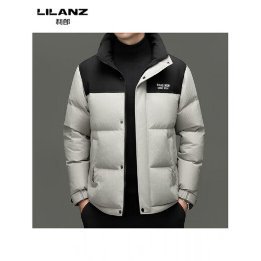 利郎（LILANZ）男士新款立领纯色休闲羽绒服中青年加厚保暖90羽绒服上衣外套 黑色 82593袖子可脱卸 (充绒量97.8克) 14XL (170)