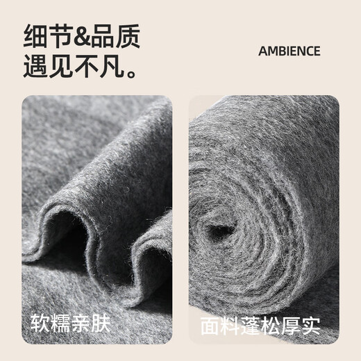 Luo Meng pure cashmere scarf men's winter plaid thickened and lengthened warm scarf as a New Year gift for elders