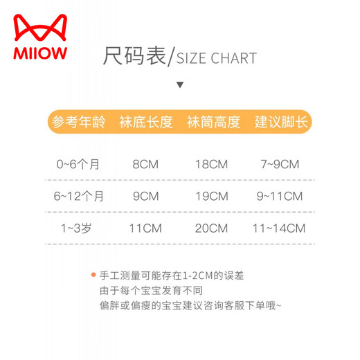 MiiOW baby stockings autumn and winter pure cotton knee-high loose-mouth newborn thickened baby socks winter boys and children's stockings white cabin + gray puppy one size fits all 0-6 months (recommended foot length 7-9CM)