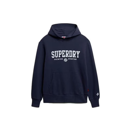 Superdry new men's sweatshirt warm and comfortable cotton daily casual sports fashion versatile layered men's pullover hoodie Blue One size | M