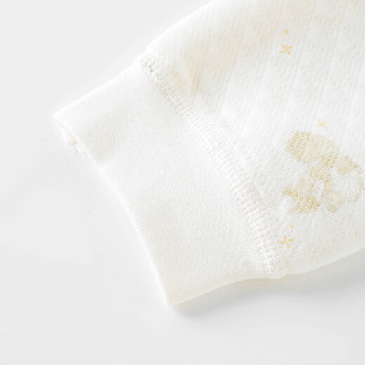 GARDEN CITY baby three-layer thermal underwear autumn and winter pure cotton high-waisted large PP pants for boys and girls, thickened autumn clothes and autumn pants, milky apricot color, suitable for wear above 18 degrees, 73 cm 8-10kg丨Choose the fit according to your height