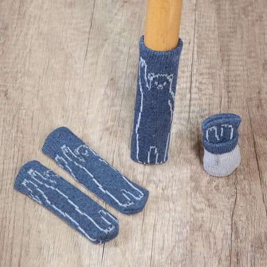 Fantasy Cartoon Chair Foot Covers Silent Wear-Resistant Table Legs and Chair Foot Protective Covers Thickened Anti-off Table and Chair Foot Pads Floor Protective Covers 24 Pack Tibetan Blue Bear