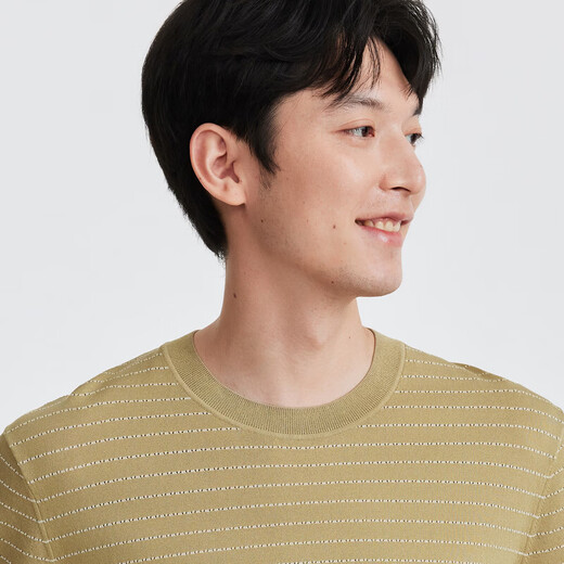 Jiumuwang T-shirt men's 26 spring and summer new style, smooth to the touch, cool and skin-friendly top, the same style in the mall, standard version + hay yellow + CT4610723 L 175/96A (50)