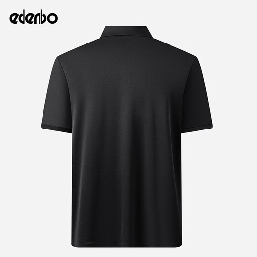 Edenbo (edenbo) shopping mall same style men's short-sleeved T-shirt summer new breathable casual versatile lapel polo shirt top men black M (165)