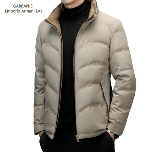 Emporio Armani EA7 Armani 2026 winter new down jacket men's casual solid color stand-up collar white duck down warm down middle-aged men gray M 170