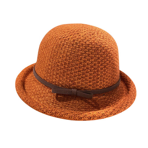 Woodpecker (TUCANO) bow-knot top hat for women in autumn and winter, versatile Japanese-style sunshade hat, rolled edge knitted woolen hat, fashionable face, millet white M (56-58cm)