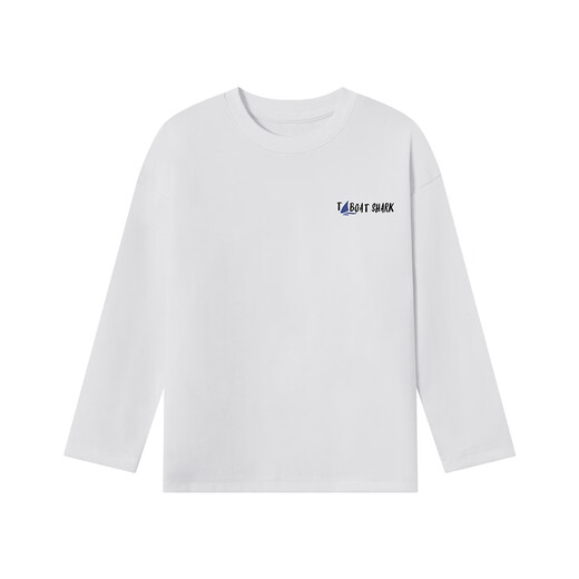 Duojia boys' T-shirts, spring and autumn, handsome casual printed children's cotton tops, medium and large children's fashionable versatile round neck long sleeves